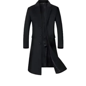 Winter Mens Black Gentlemen Trench Coat