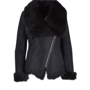 Womens Black Shearling Jacket