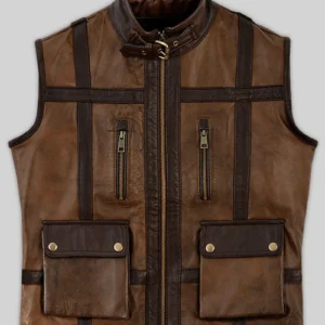Mens Chocolate Brown Motorcycle Leather Vest